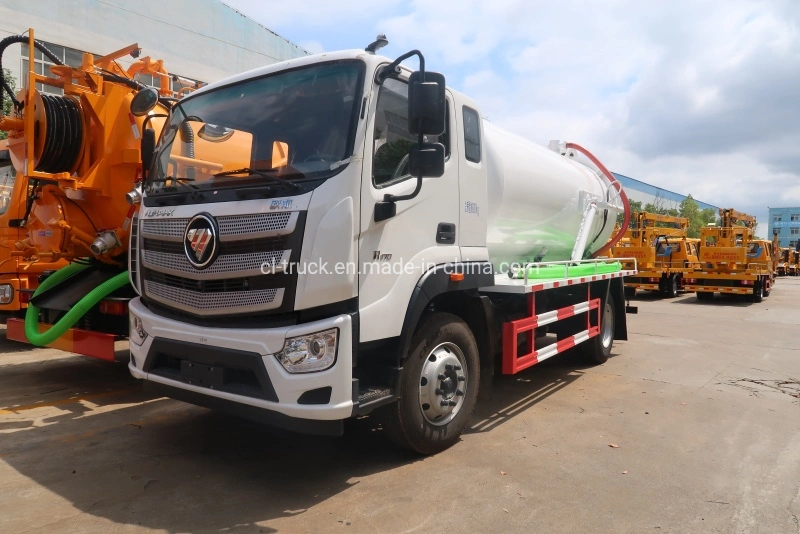 China Supplier Foton Vacuum Sewage Suction Truck 12000 Liters 10000L Septic Tank Sewer Cleaning