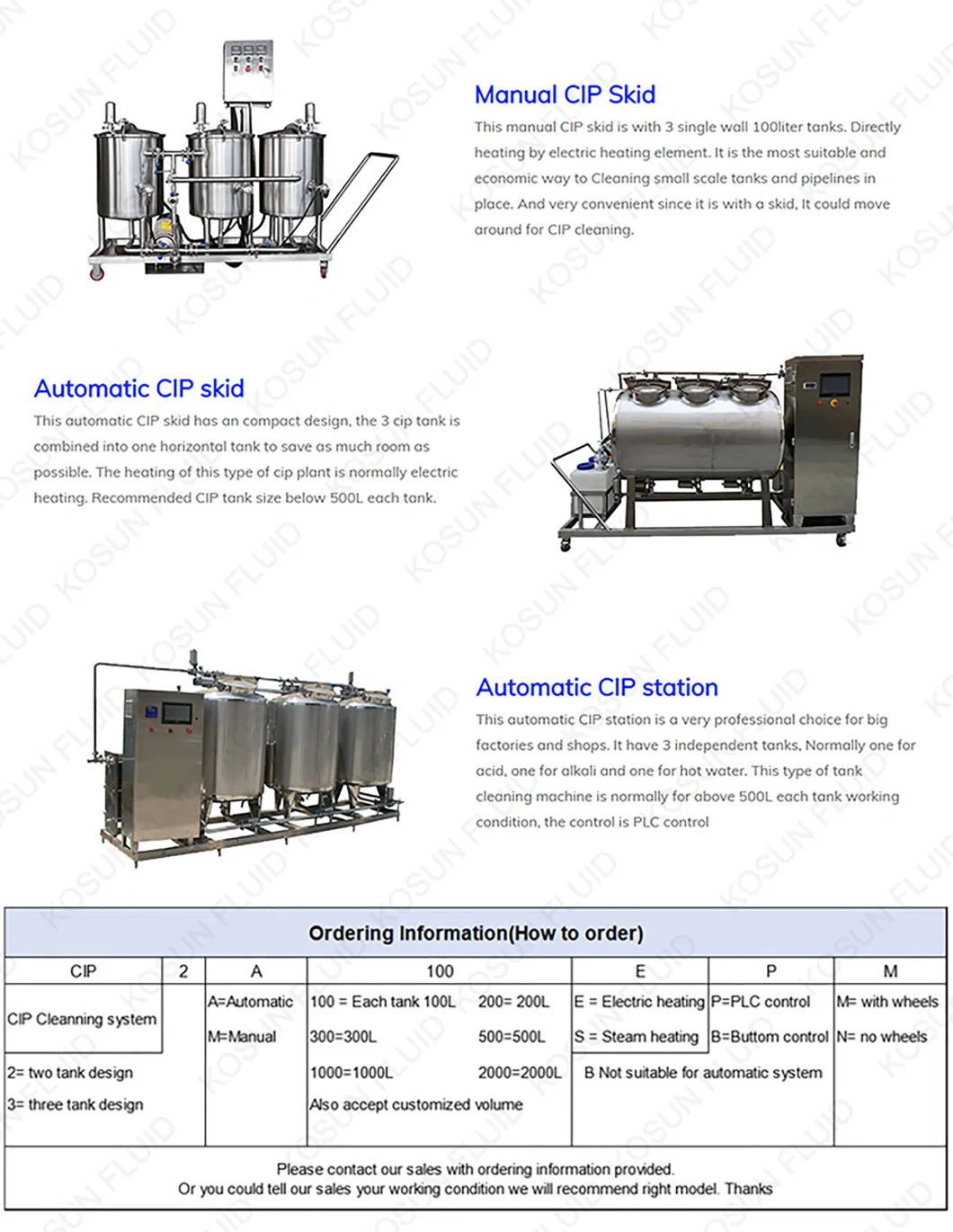 Mobile Portable CIP Plant Skid Tank Station Clean in Place System Tank Cleaning Machine CIP Cleaning System