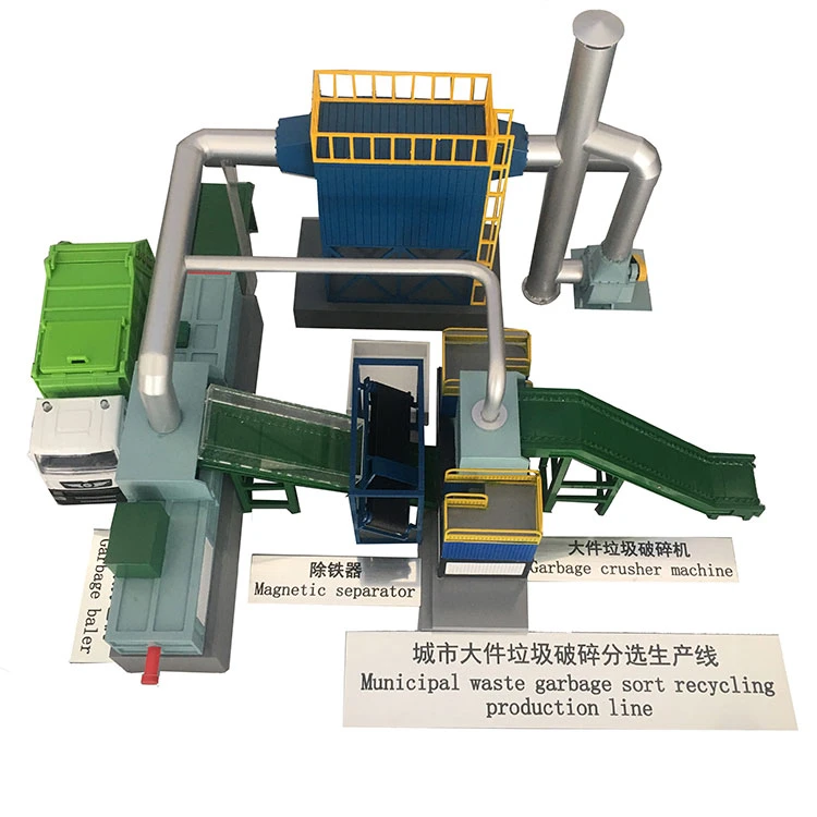 Modular Compact Mobile Recycling Station Processing Municipal Solid Waste